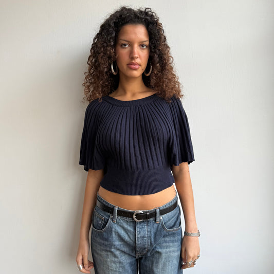 Navy batwing knit - Size S