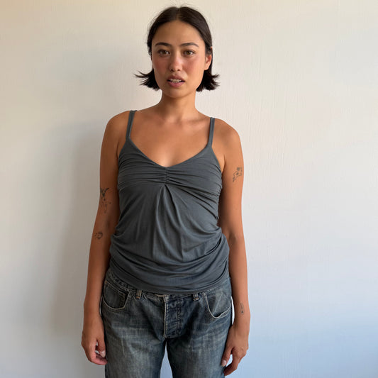 Charcoal ruched bubble top - Size S