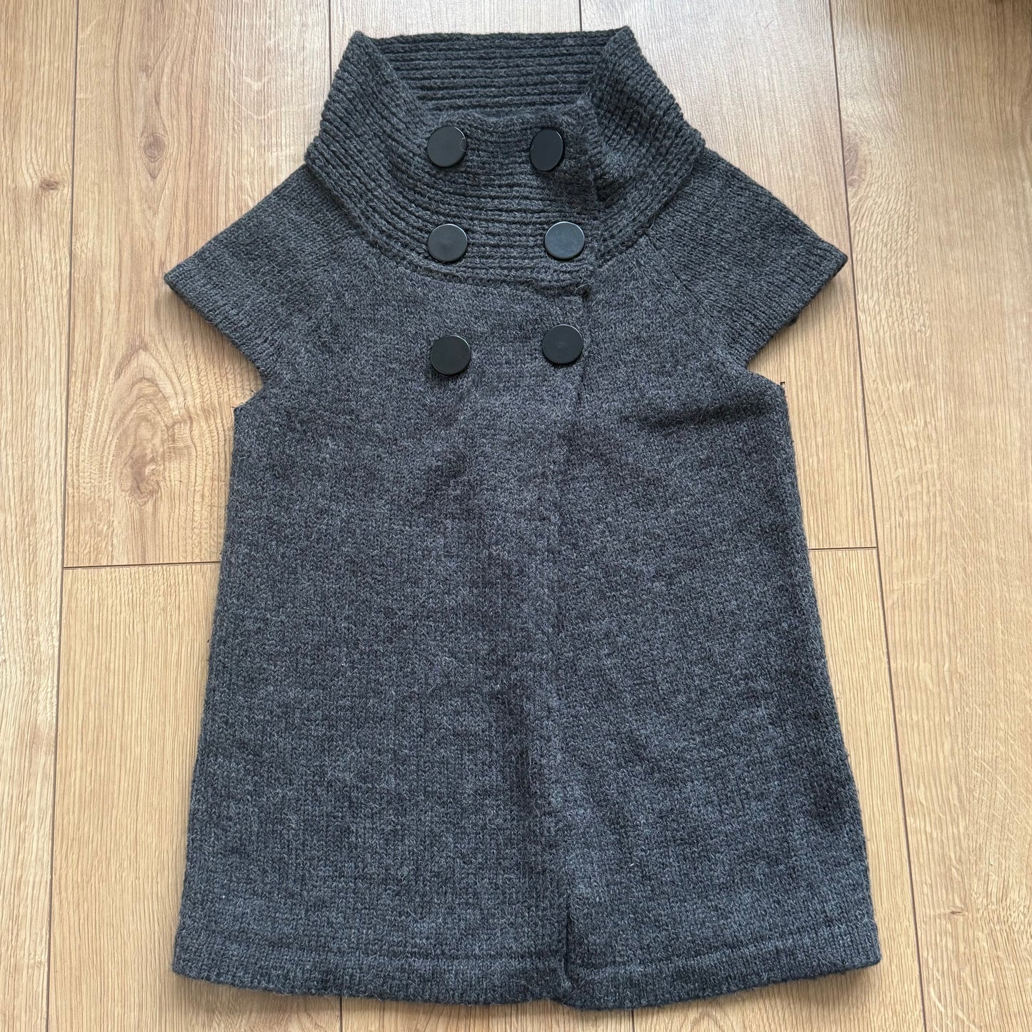 Grey button pea knit jumper - Size S + S/M