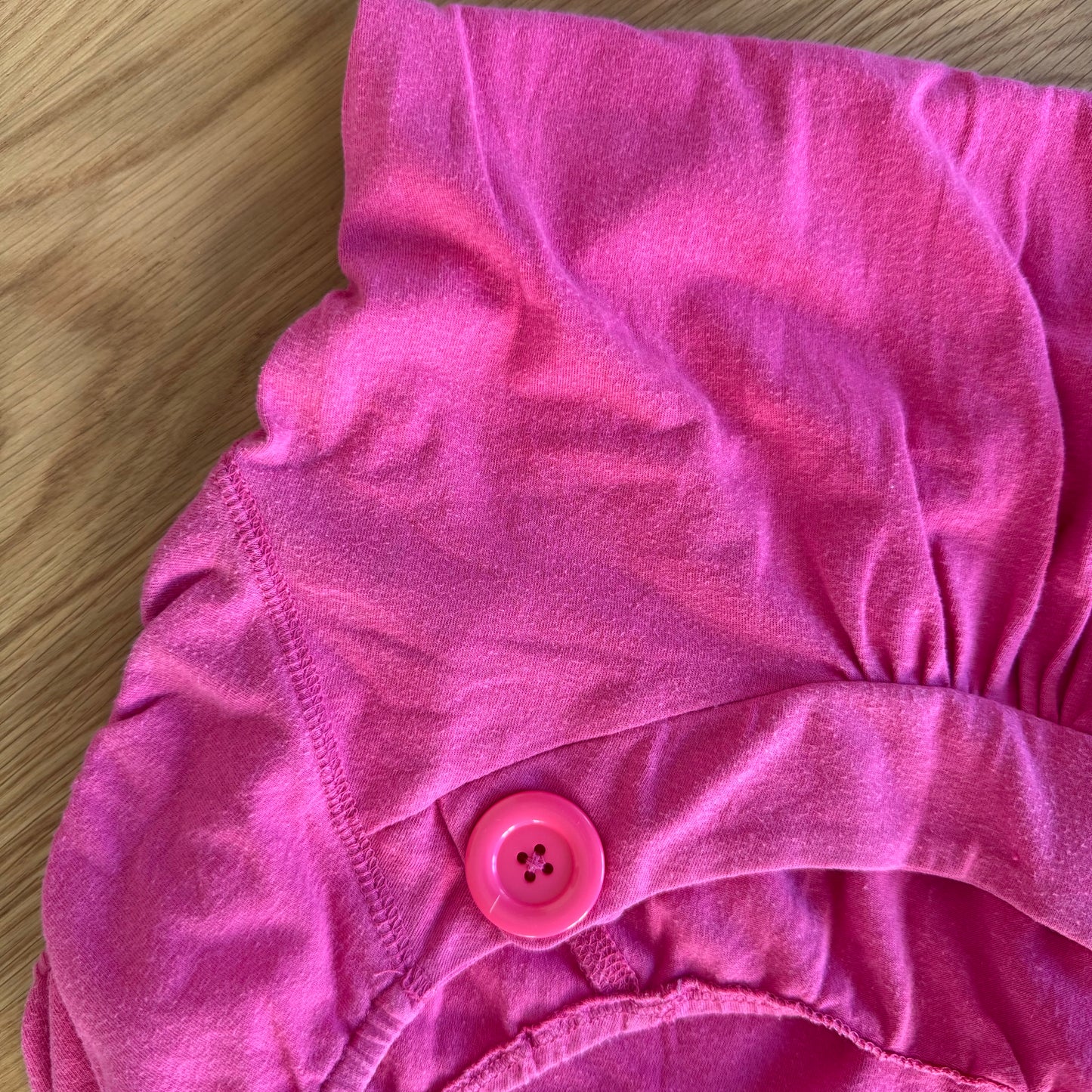 Hot pink button bardot top - Size M