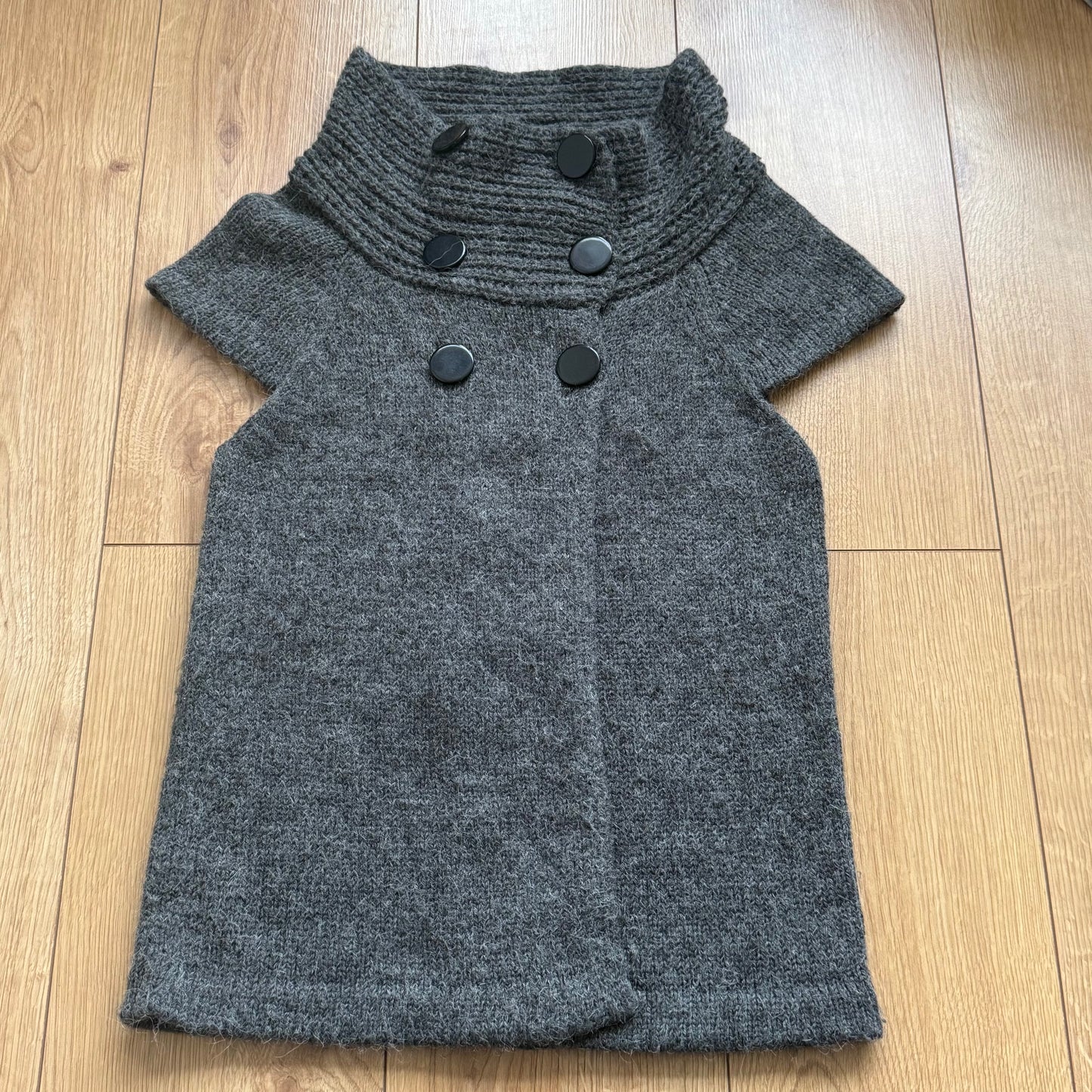Grey button pea knit jumper - Size S + S/M