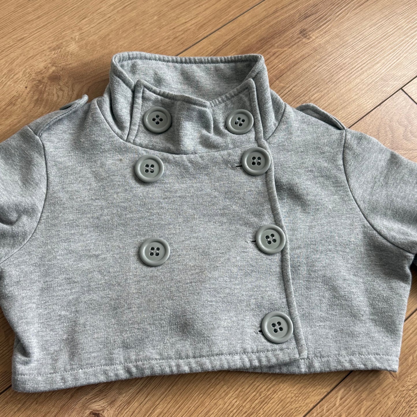 Grey cropped peacoat jumper - Size S + S/M