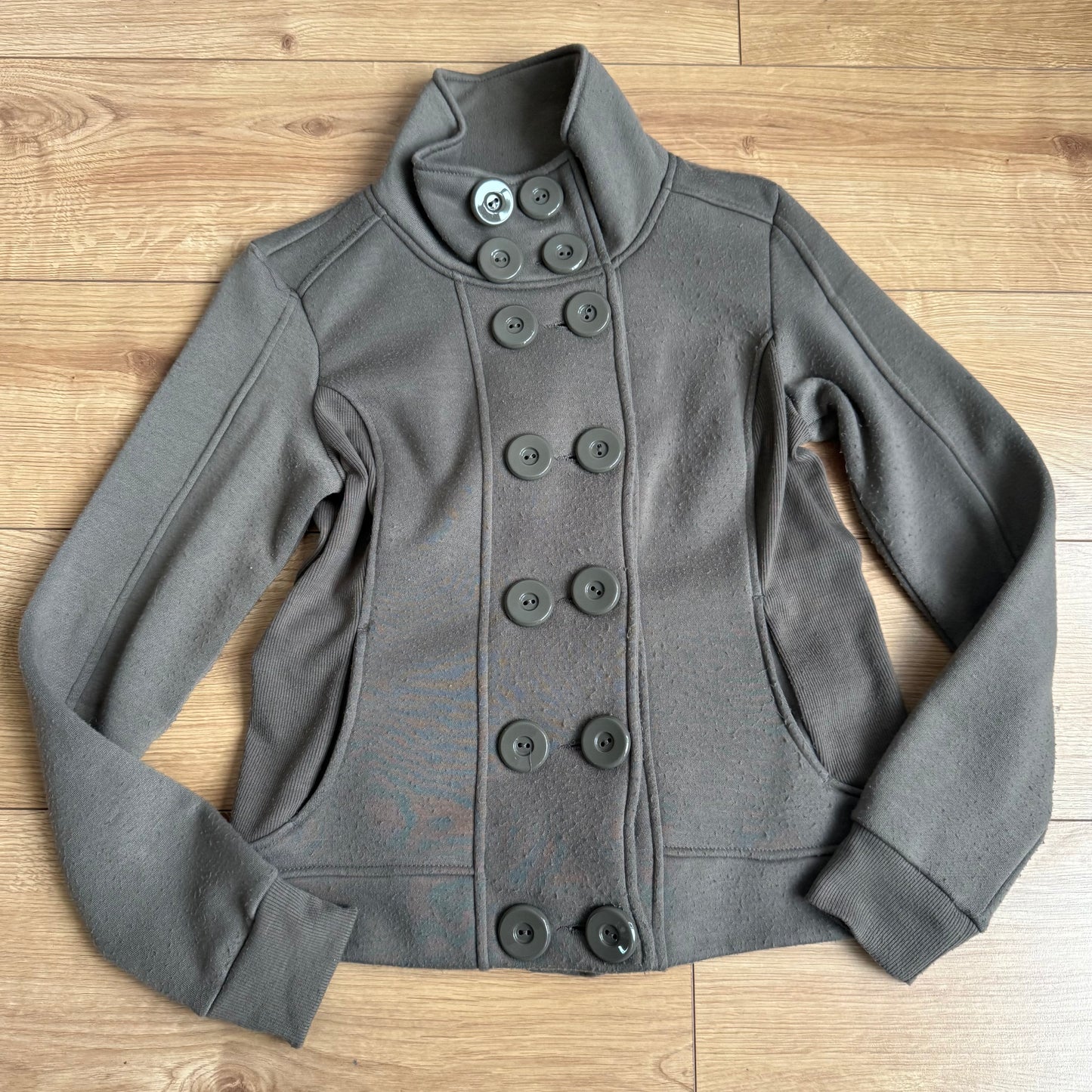 Khaki peacoat style jumper - Size M