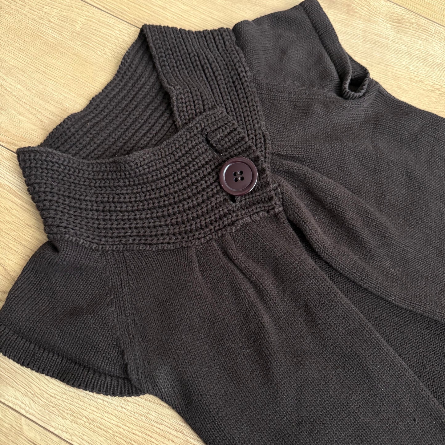 Brown button open front knit - Size S