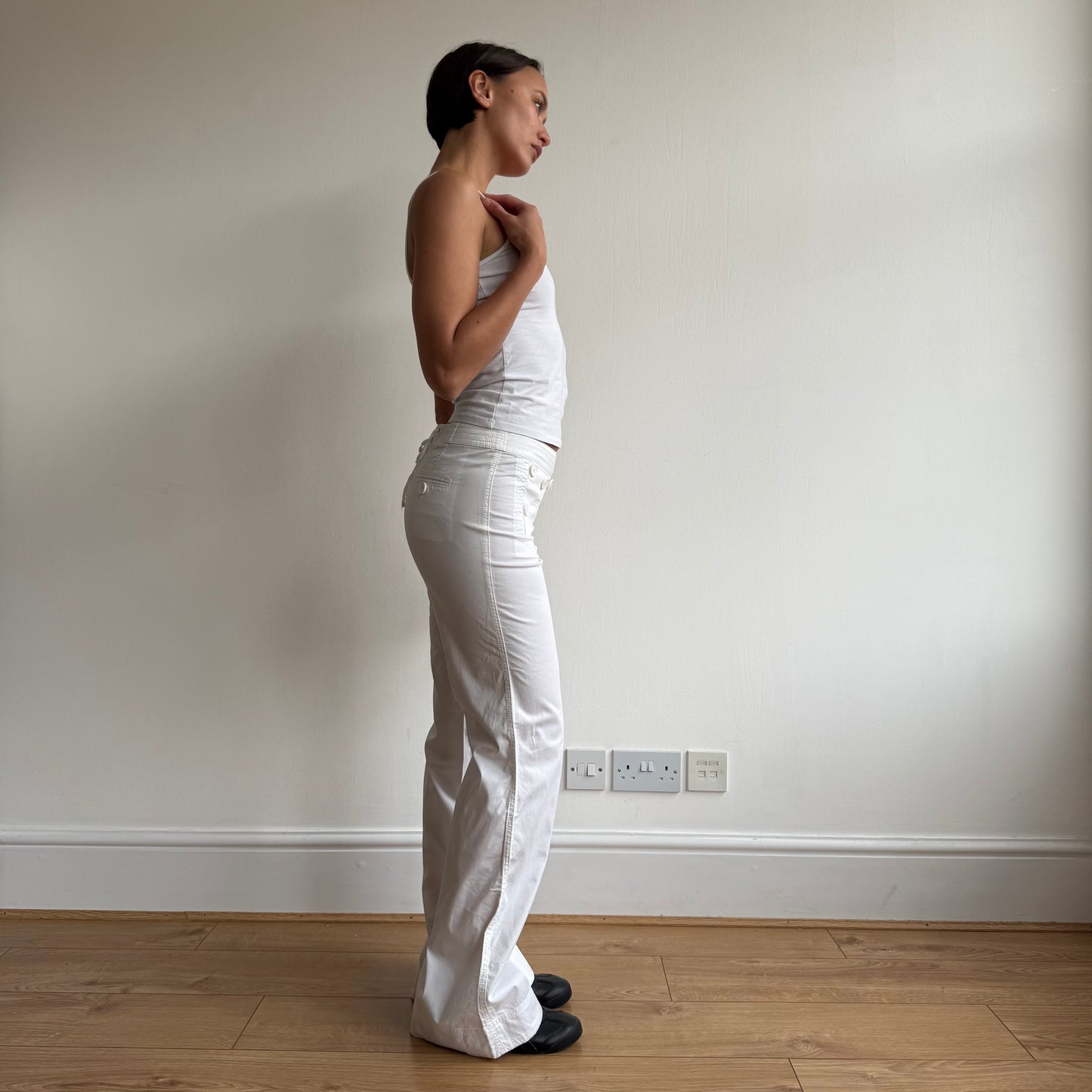 White button sailor corset trousers - Size S