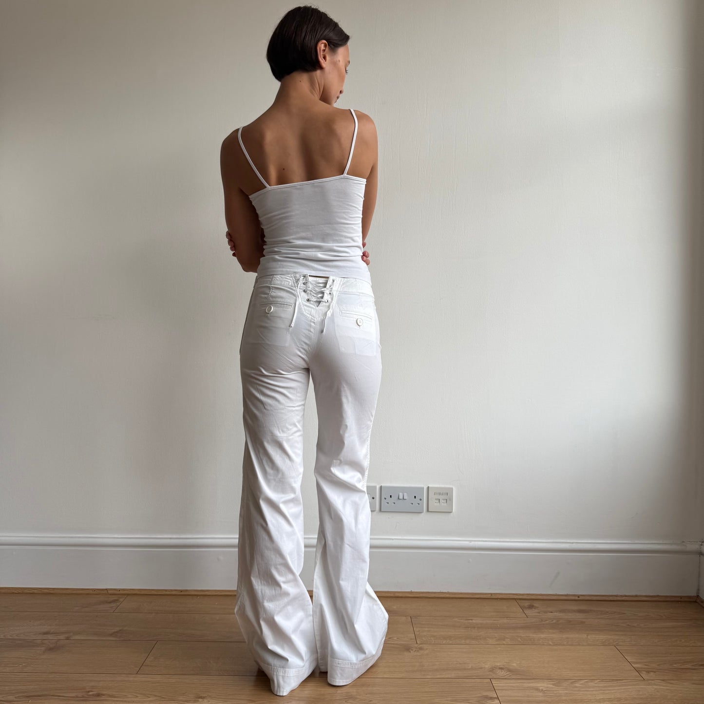 White button sailor corset trousers - Size S