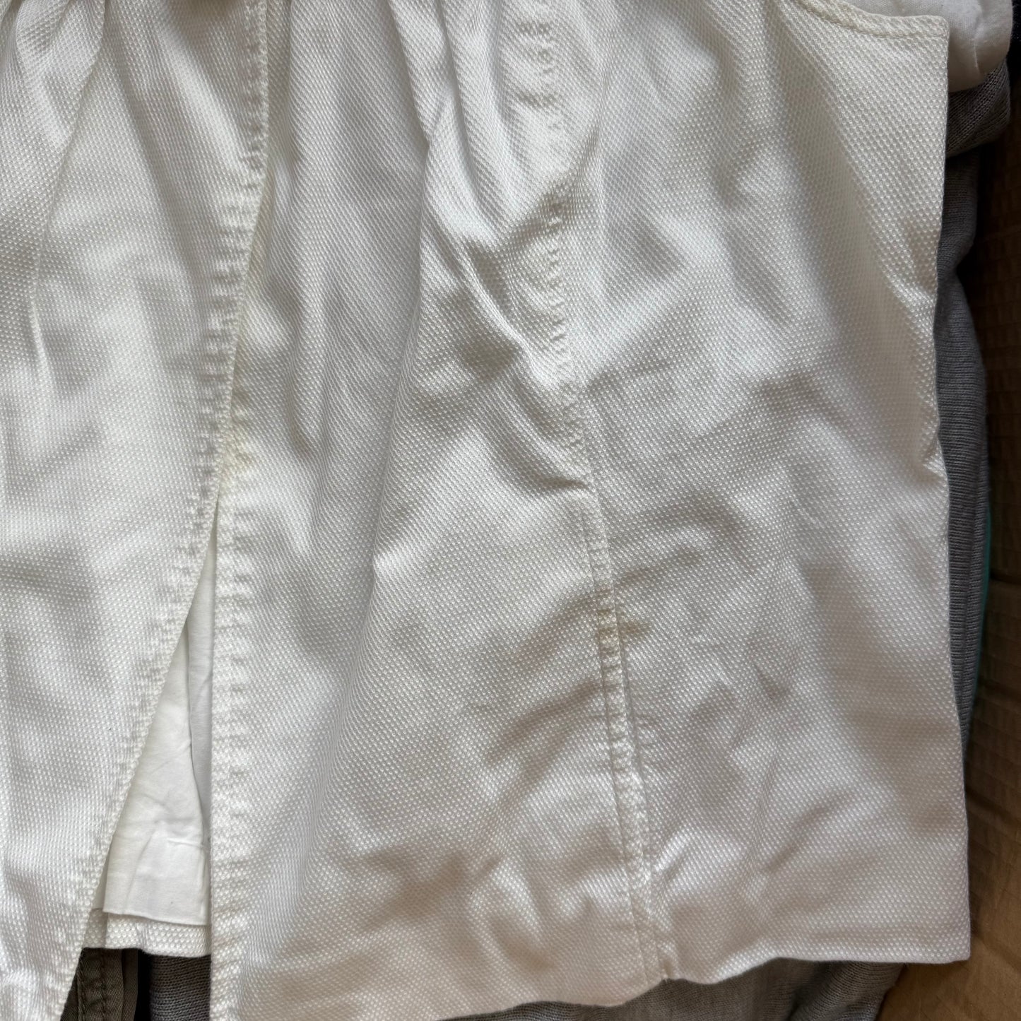 White short sleeve button peacoat - Size S + M