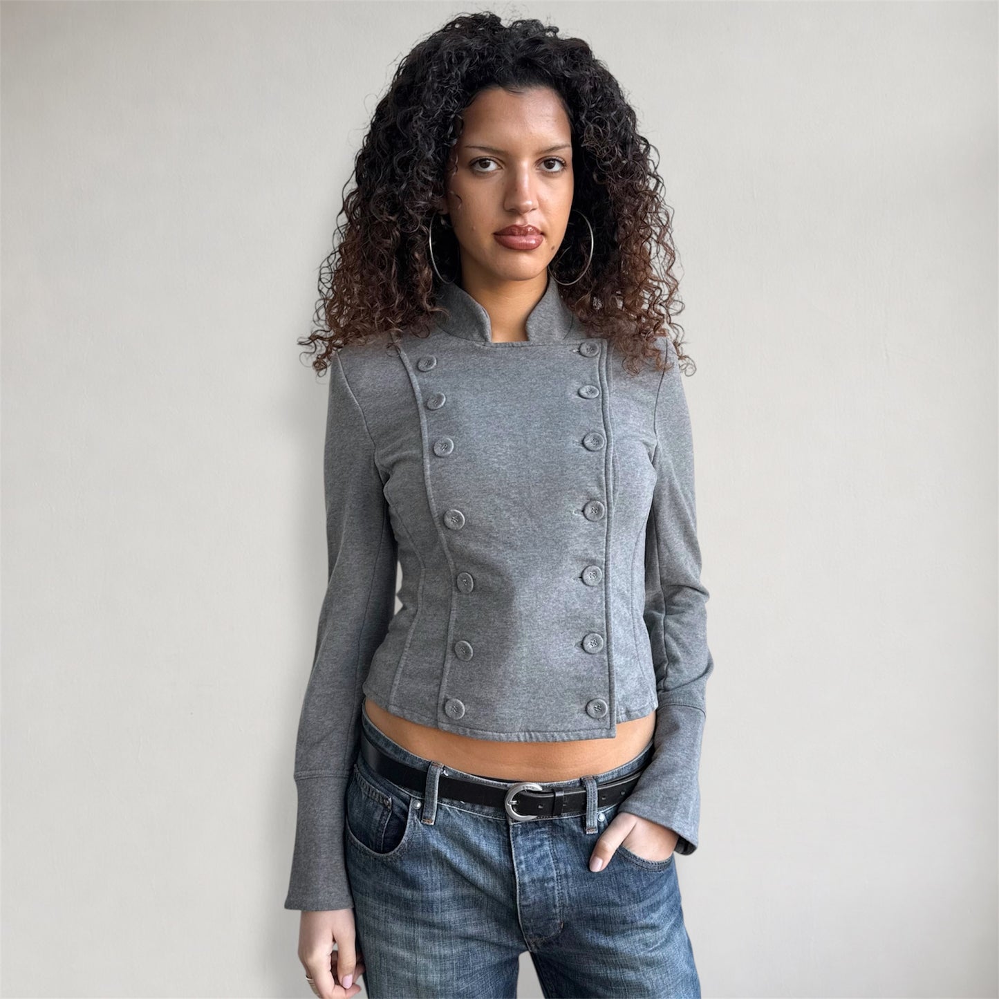 Grey double breasted jumper - Size S