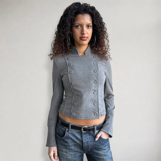 Grey double breasted jumper - Size S