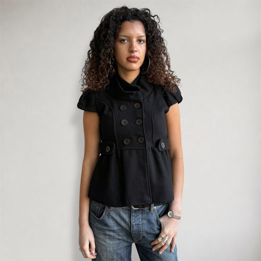 Back short sleeve peacoat - Size M