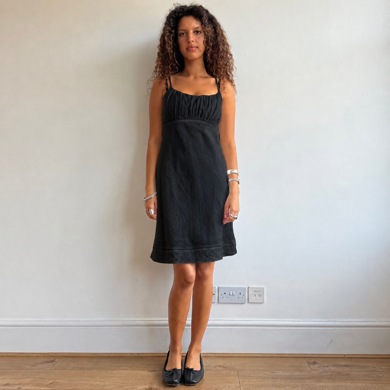 Black milkmaid dress - Size M