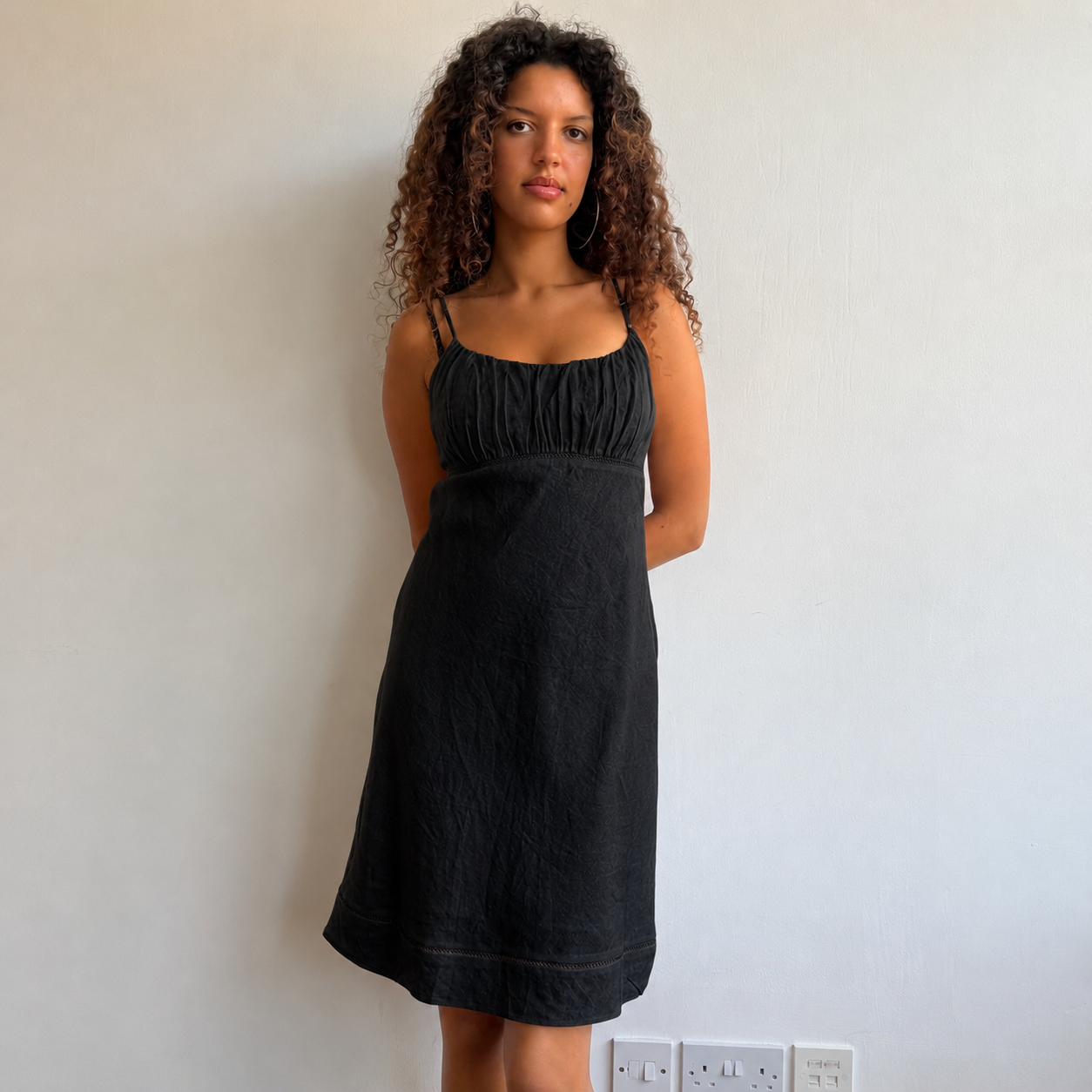 Black milkmaid dress - Size M