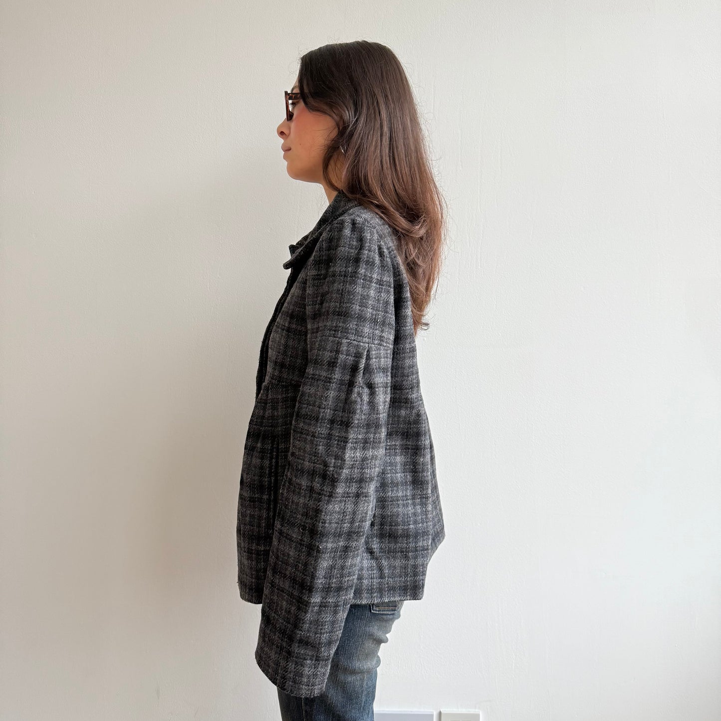 Tartan peacoat - Size S (2)