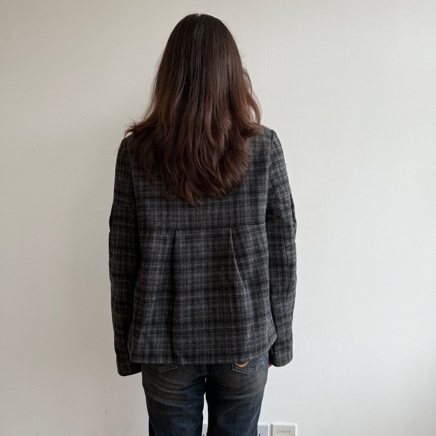 Tartan peacoat - Size S (2)
