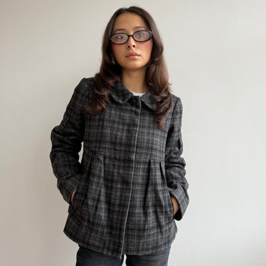 Tartan peacoat - Size S (2)