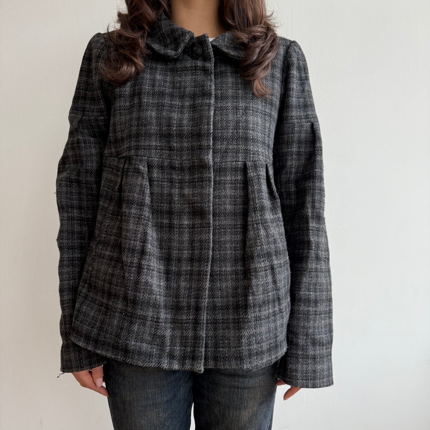 Tartan peacoat - Size S (2)