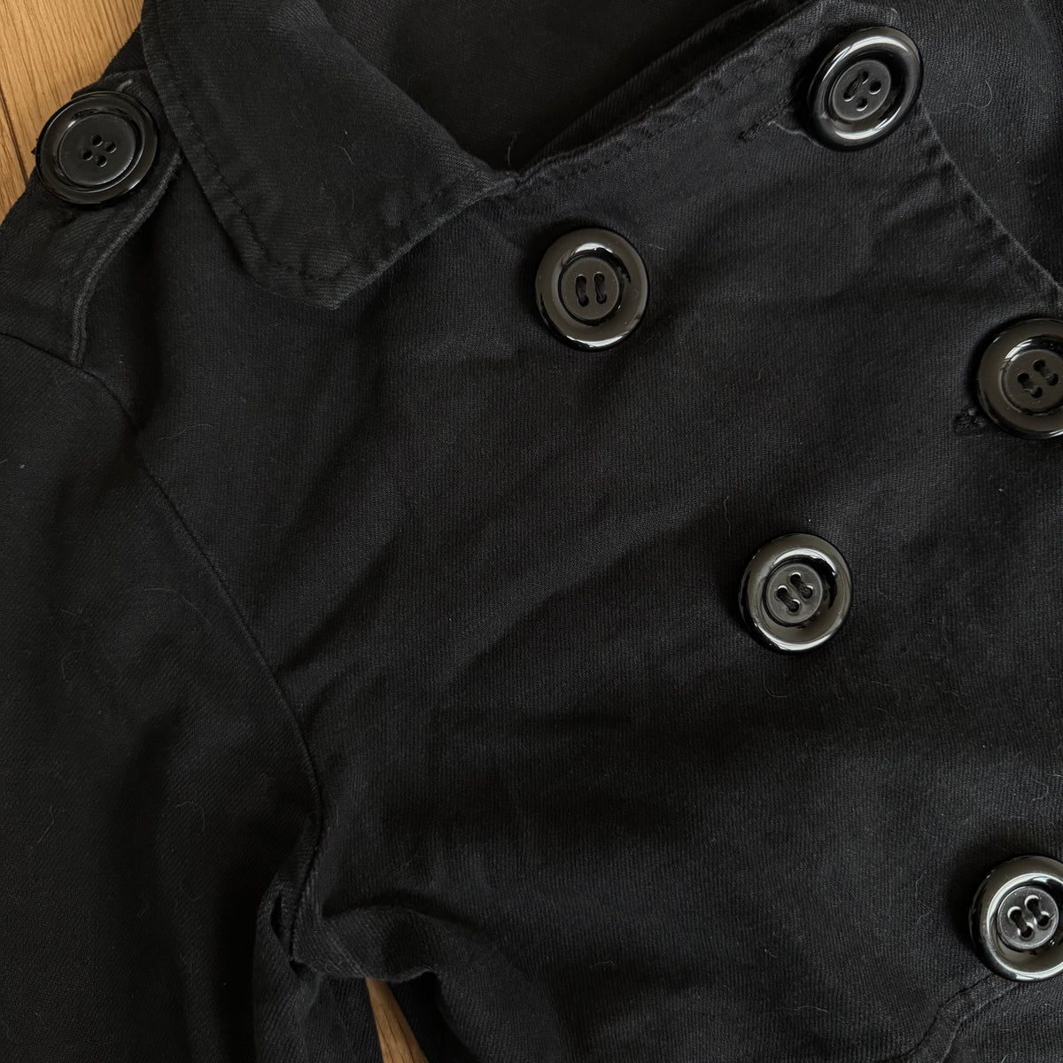 Black denim peacoat - Size XS + S
