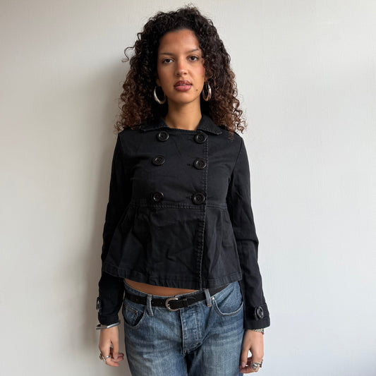 Black denim peacoat - Size M/L