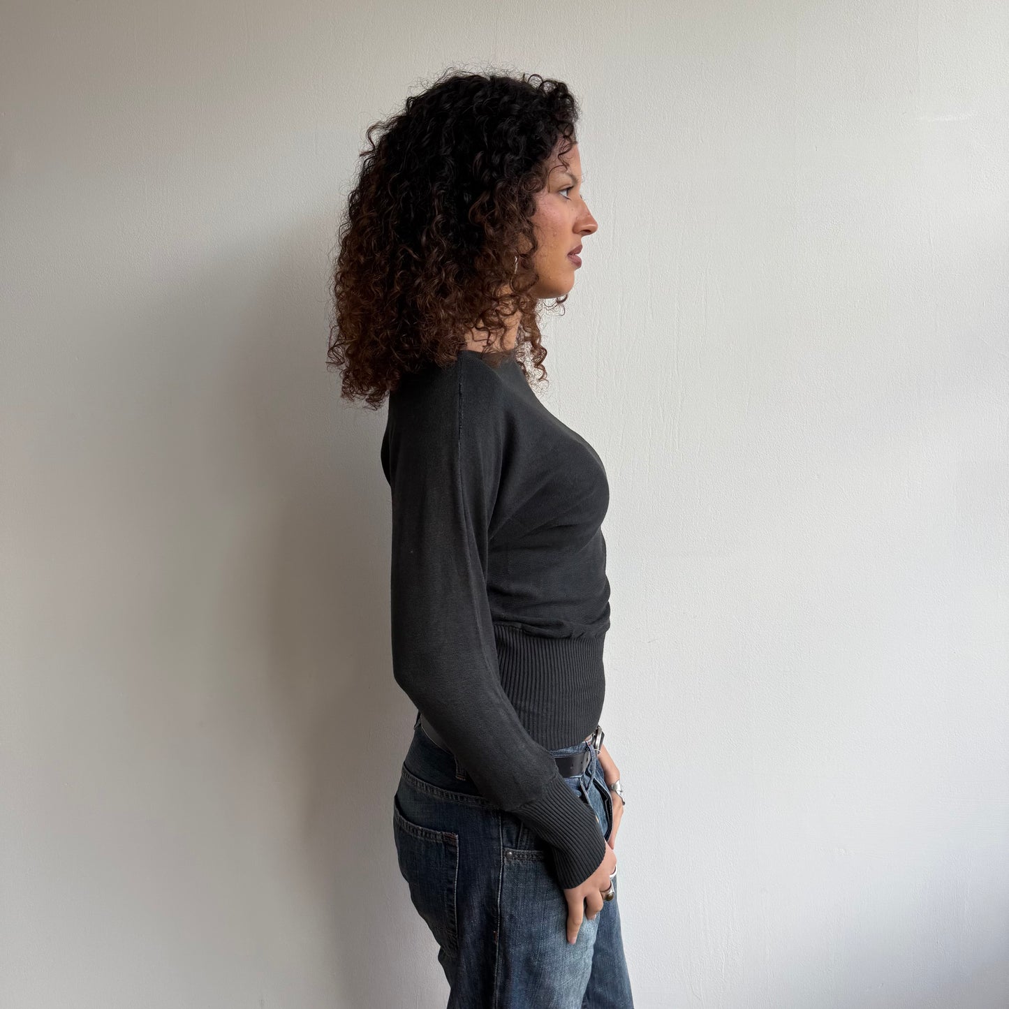 Dark grey slouchy knit - Size S