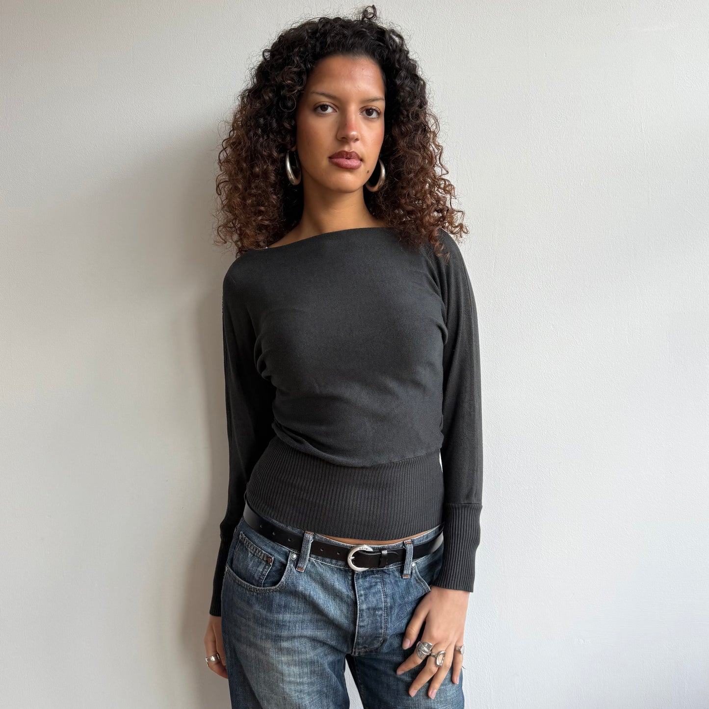 Dark grey slouchy knit - Size S