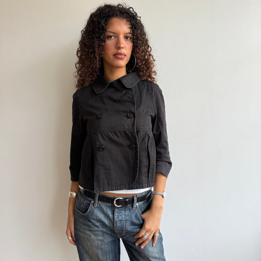 Black 3/4 sleeve peacoat - Size S