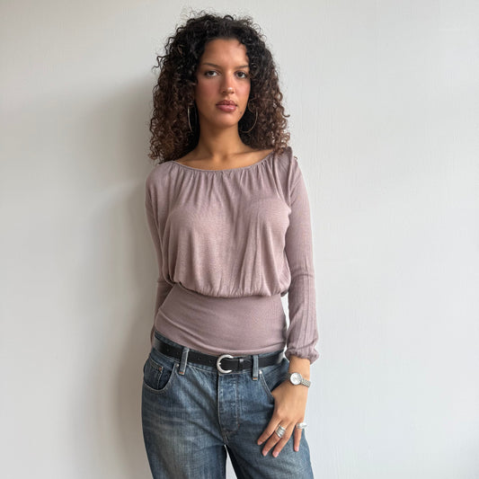 Taupe keyhole knit - Size M