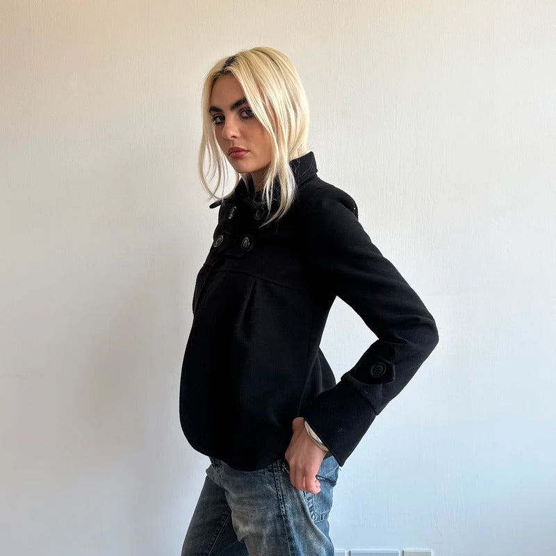 Black peacoat jacket - Size S/M