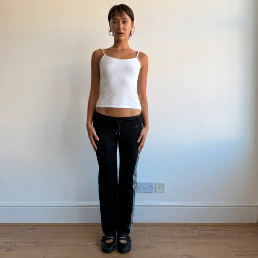 Black Adidas 3 stripe wide leg yoga pants - Size XXS/XS