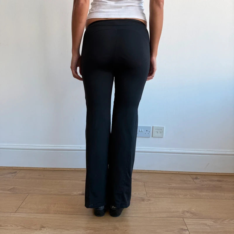 Black Adidas 3 stripe wide leg yoga pants - Size XXS/XS