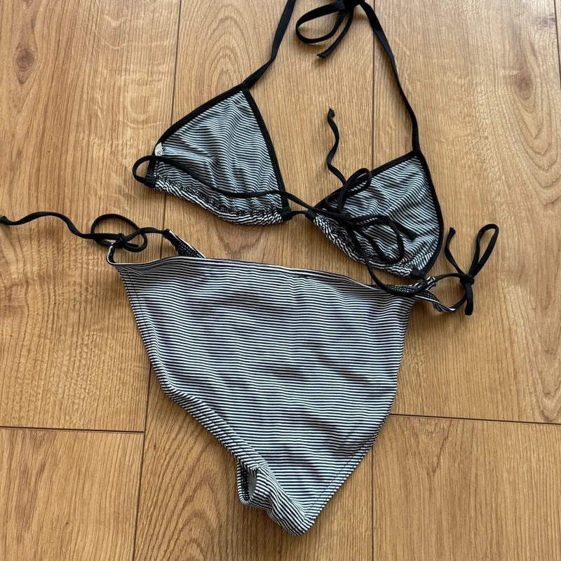 Black striped petit bateau bikini - Size S