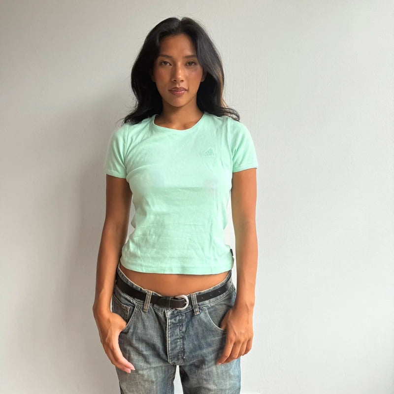Mint Adidas baby tee - Size S