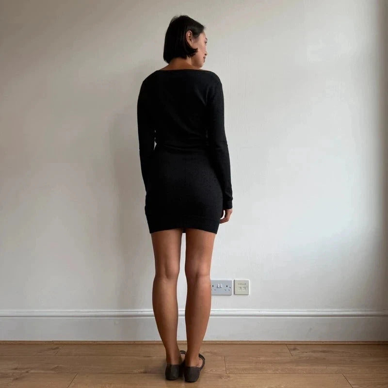 American vintage grey knit dress - Size S-L