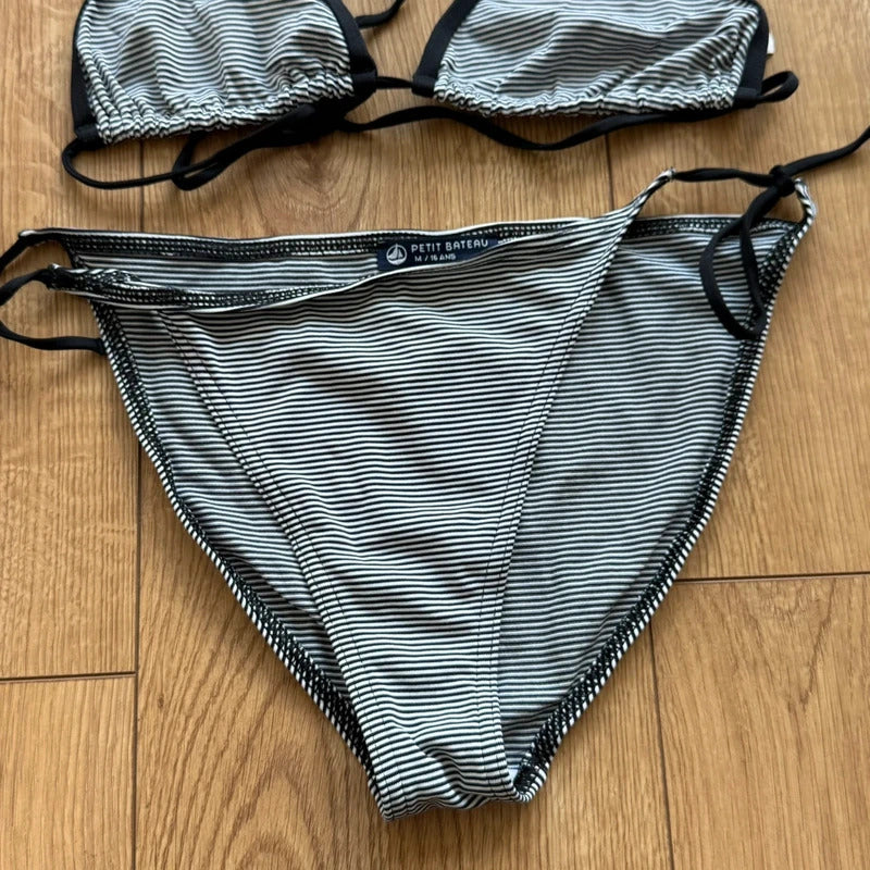 Black striped petit bateau bikini - Size S