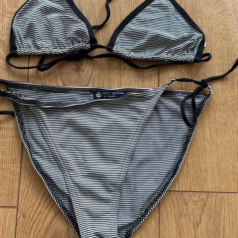 Black striped petit bateau bikini - Size S