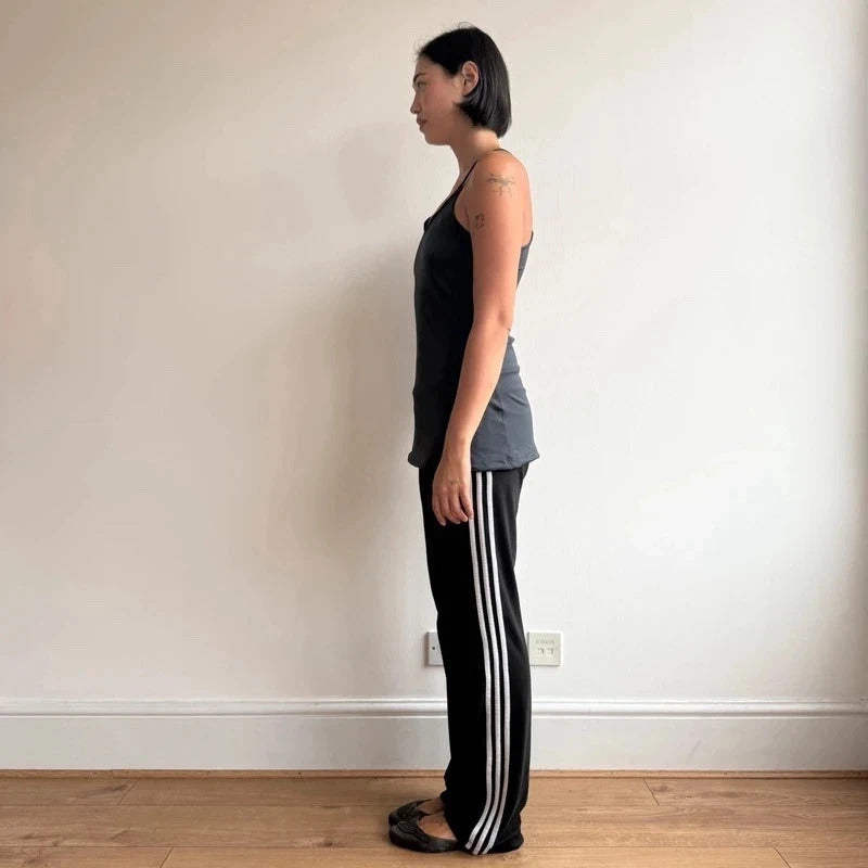 Charcoal + pink long gym top - Size M