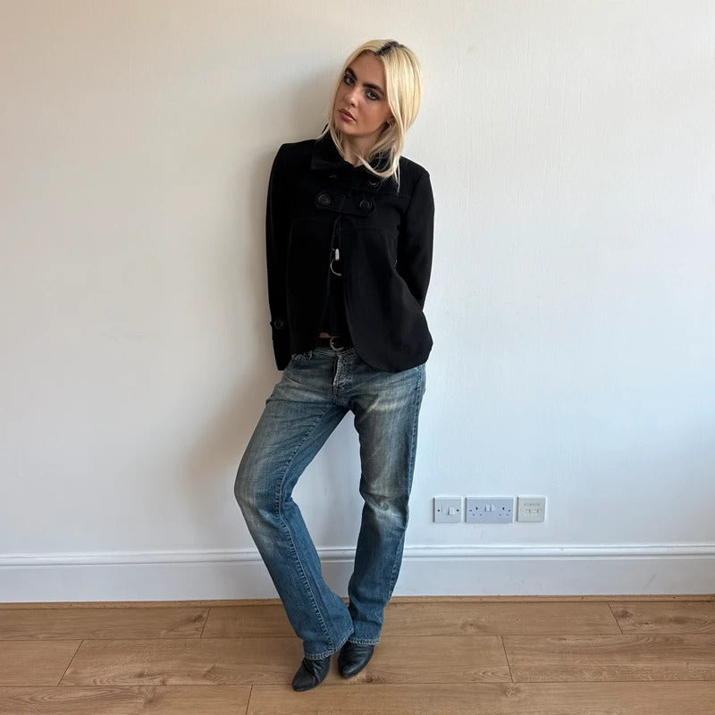 Black peacoat jacket - Size S/M