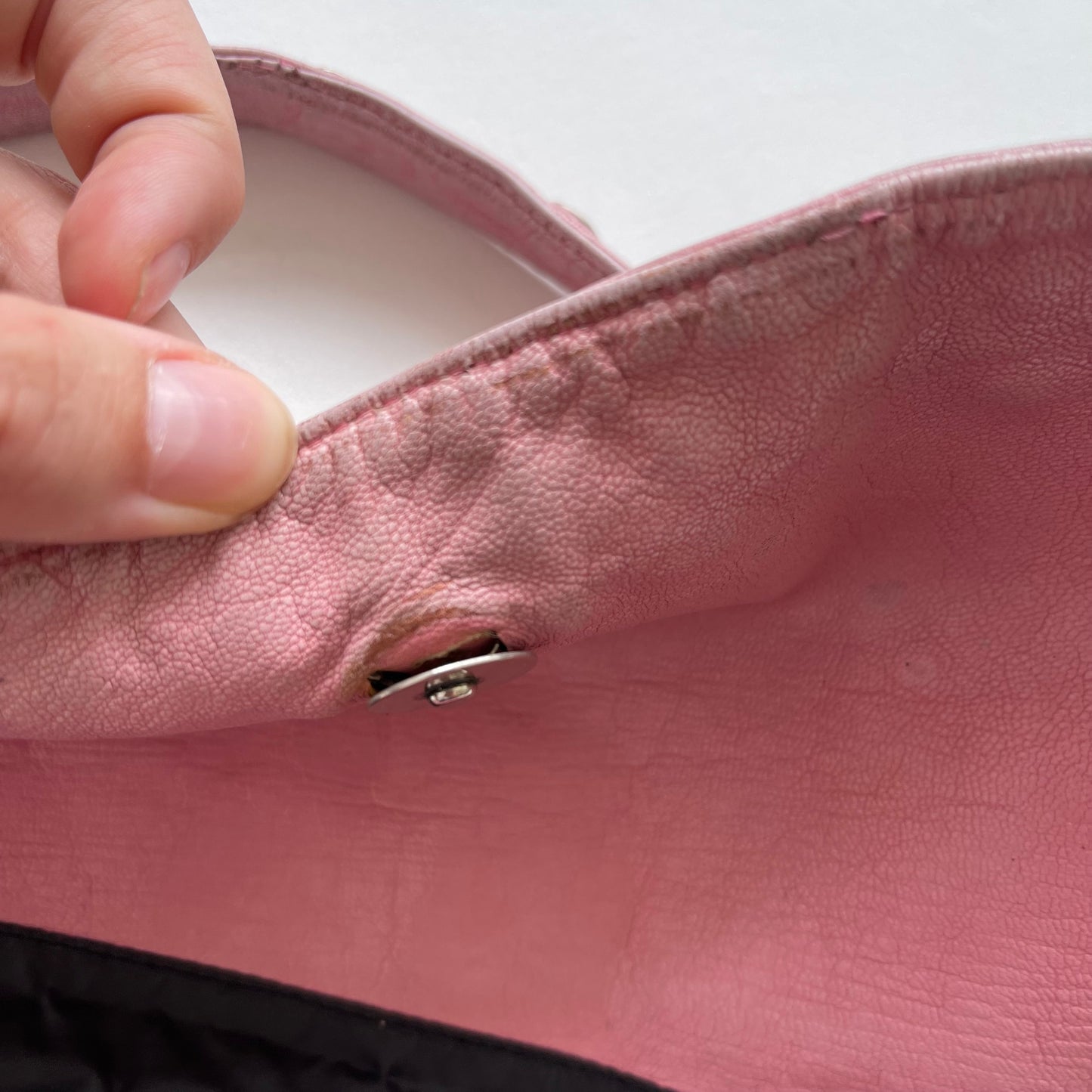 Pink leather studded bag - OS
