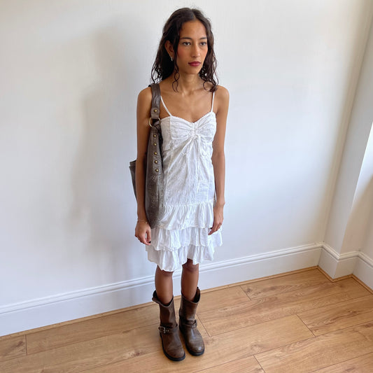 White broderie rara dress - Size S