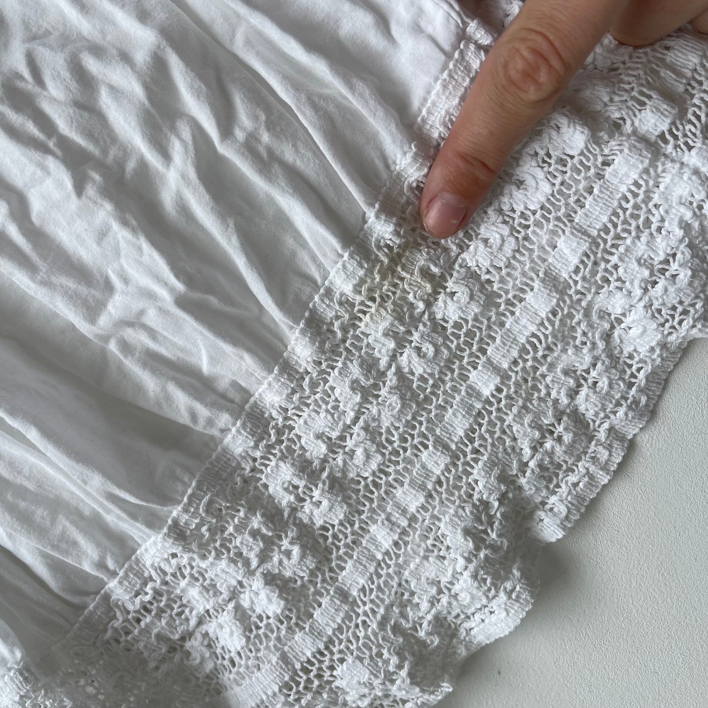 White broderie maxi skirt - OS