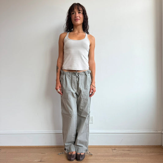 Khaki cargo buckle trousers / capris - Size S/M