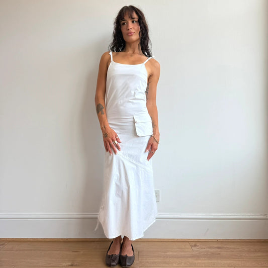 White cargo maxi dress - Size XS